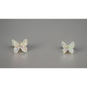 Aurora Borealis Vintage Butterfly Silver Tone Stainless Steel Fairy Coquette